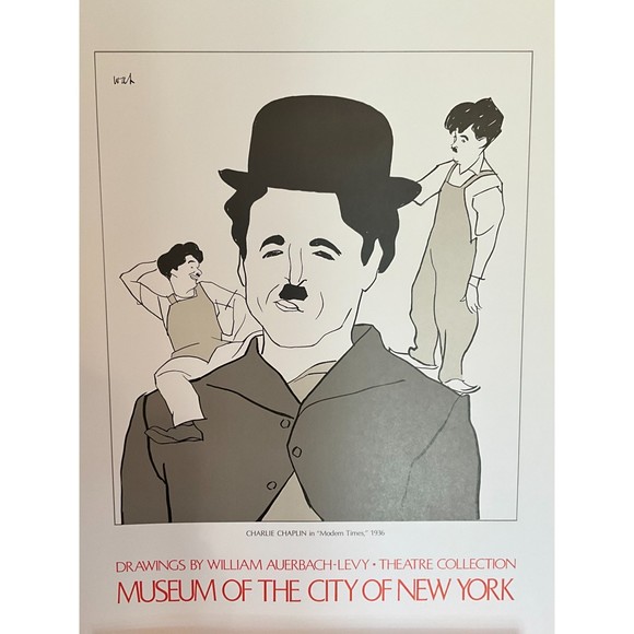 William Auerbach-Levy "Charlie Chaplan in Modern Times" Poster - Picture 1 of 1